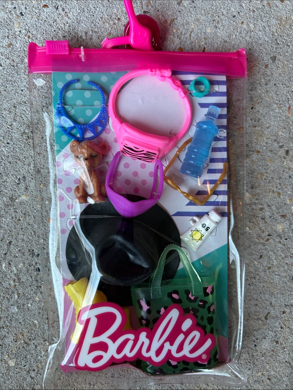 Barbie Bright Pink and Black Accessory Set